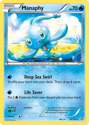 XY Primal Clash 056 Manaphy - Reverse Holofoil - Holo Rare