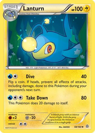 XY Primal Clash 058 Lanturn - Uncommon