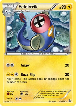 XY Primal Clash 063 Eelektrik - Reverse Holofoil - Uncommon