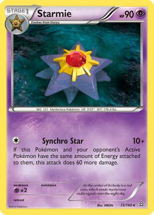 XY Primal Clash 073 Starmie - Reverse Holofoil - Rare