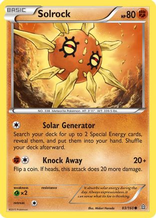 XY Primal Clash 083 Solrock - Reverse Holofoil - Common