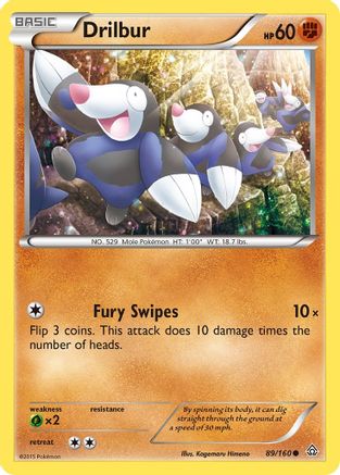 XY Primal Clash 089 Drilbur - Reverse Holofoil - Common