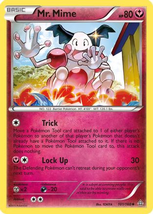XY Primal Clash 101/160 Mr. Mime - Reverse Holofoil - Uncommon
