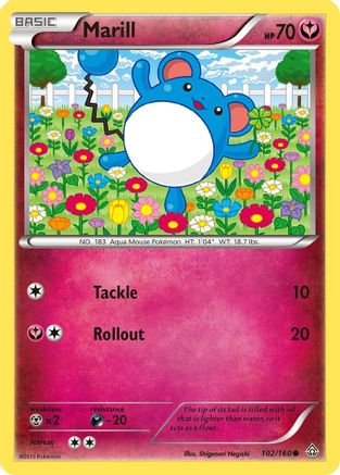 XY Primal Clash 102/160 Marill - Reverse Holofoil - Common