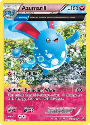 XY Primal Clash 104/160 Azumarill (Alpha) - Holofoil - Holo Rare