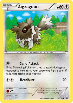 XY Primal Clash 111/160 Zigzagoon - Reverse Holofoil - Common