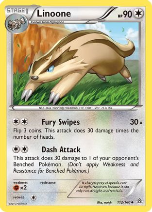XY Primal Clash 112 Linoone - Uncommon