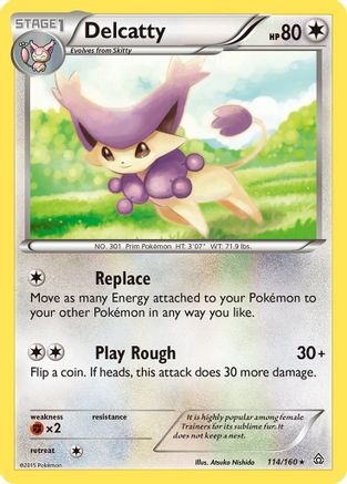 XY Primal Clash 114 Delcatty - Reverse Holofoil - Rare