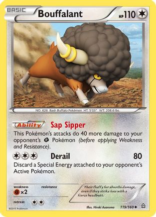 XY Primal Clash 119 Bouffalant - Reverse Holofoil - Uncommon