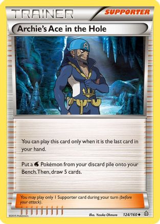XY Primal Clash 124/160 Archie's Ace in the Hole - Reverse Holofoil - Uncommon