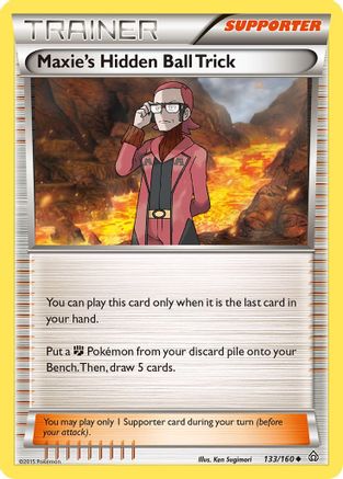 XY Primal Clash 133/160 Maxie's Hidden Ball Trick - Uncommon