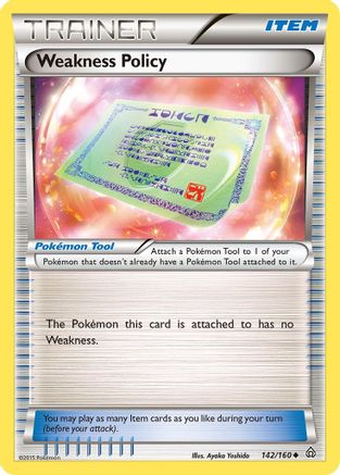 XY Primal Clash 142 Weakness Policy - Uncommon