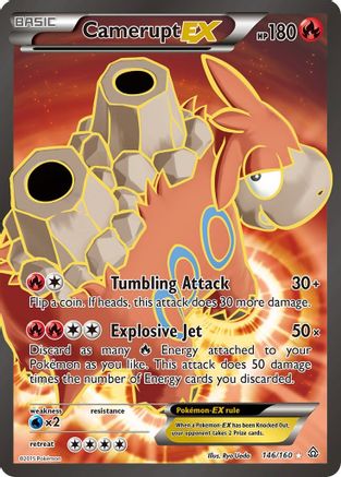 XY Primal Clash 146 Camerupt EX (146 Full Art) - Holofoil - Ultra Rare