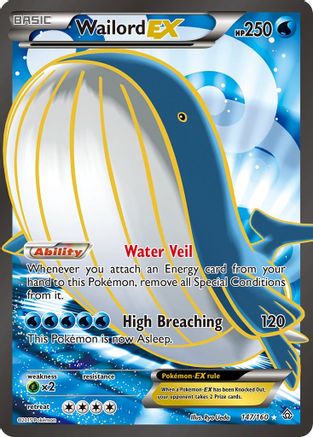 XY Primal Clash 147/160 Wailord EX (147 Full Art) - Holofoil - Ultra Rare