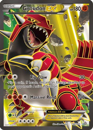 XY Primal Clash 150/160 Groudon EX (150 Full Art) - Holofoil - Ultra Rare