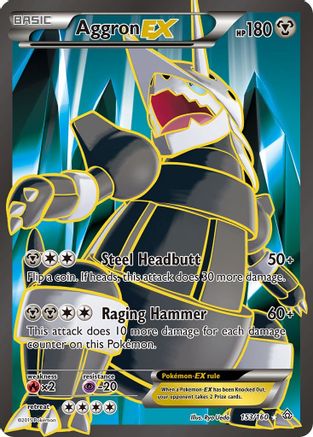 XY Primal Clash 153/160 Aggron EX (153 Full Art) - Holofoil - Ultra Rare