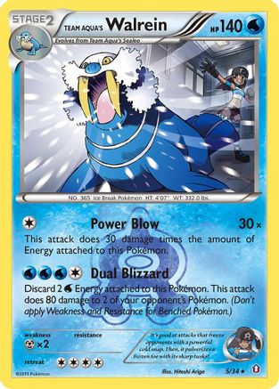 Double Crisis 005/34 Team Aqua's Walrein - Reverse Holofoil - Holo Rare