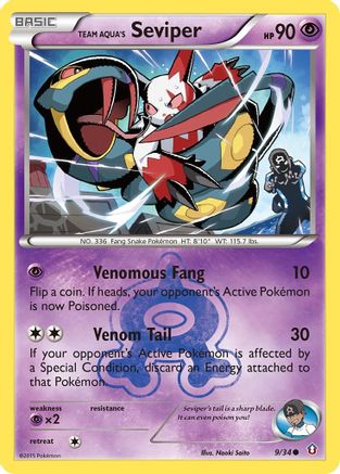 Double Crisis 009/34 Team Aqua's Seviper - Reverse Holofoil - Common