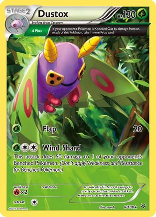 XY Roaring Skies 008/108 Dustox (8 Delta) - Reverse Holofoil - Rare