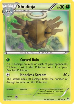 XY Roaring Skies 011/108 Shedinja - Reverse Holofoil - Rare