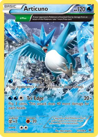 XY Roaring Skies 017/108 Articuno (17 Delta) - Reverse Holofoil - Rare