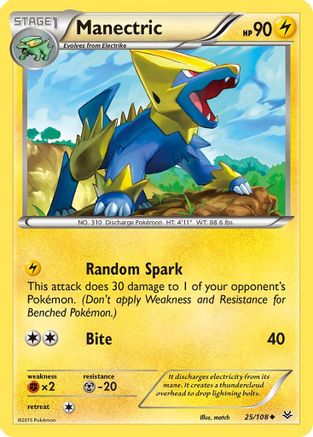XY Roaring Skies 025/108 Manectric - Reverse Holofoil - Uncommon