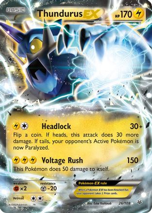 XY Roaring Skies 026/108 Thundurus EX - Holofoil - Ultra Rare