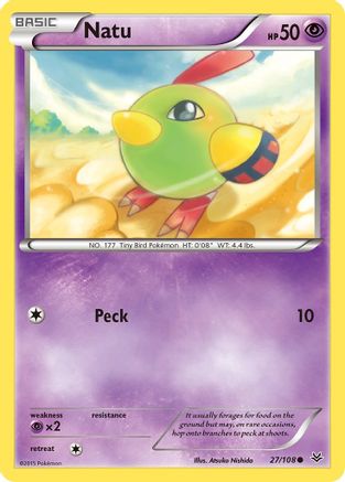 XY Roaring Skies 027/108 Natu (27) - Reverse Holofoil - Common