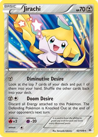 XY Roaring Skies 042/108 Jirachi - Reverse Holofoil - Holo Rare