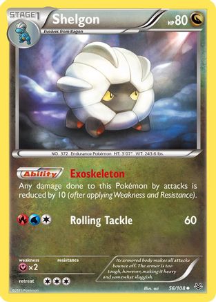 XY Roaring Skies 056/108 Shelgon - Reverse Holofoil - Uncommon