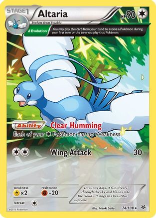 XY Roaring Skies 074/108 Altaria (74 Delta) - Reverse Holofoil - Rare