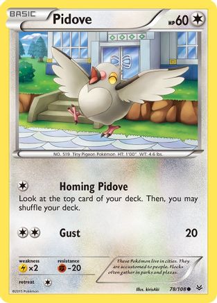 XY Roaring Skies 078 Pidove - Reverse Holofoil - Common