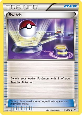 XY Roaring Skies 091/108 Switch - Reverse Holofoil - Uncommon