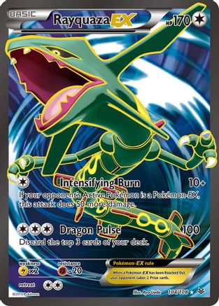 XY Roaring Skies 104/108 Rayquaza EX (104 Full Art) - Holofoil - Ultra Rare
