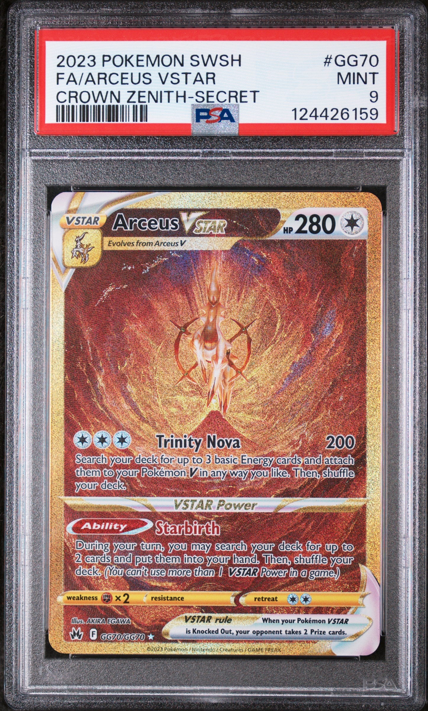 Crown Zenith Galarian Gallery GG70/GG70 PSA9 #124426159 Arceus VSTAR (Secret) - Holofoil - Secret Rare