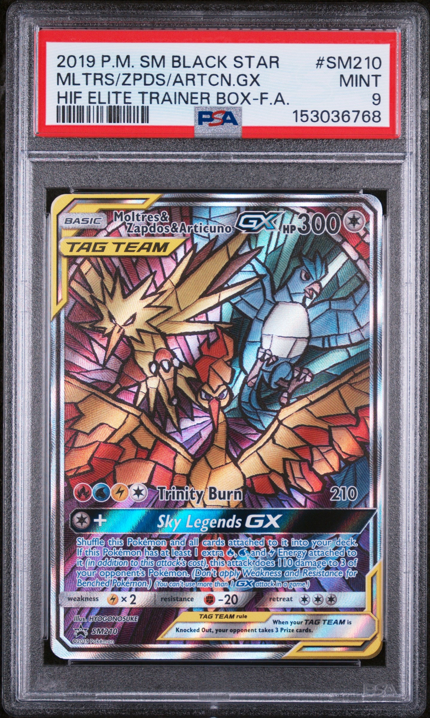 SM Promos SM210 PSA9 #153036768 Moltres & Zapdos & Articuno GX - Holofoil - Promo