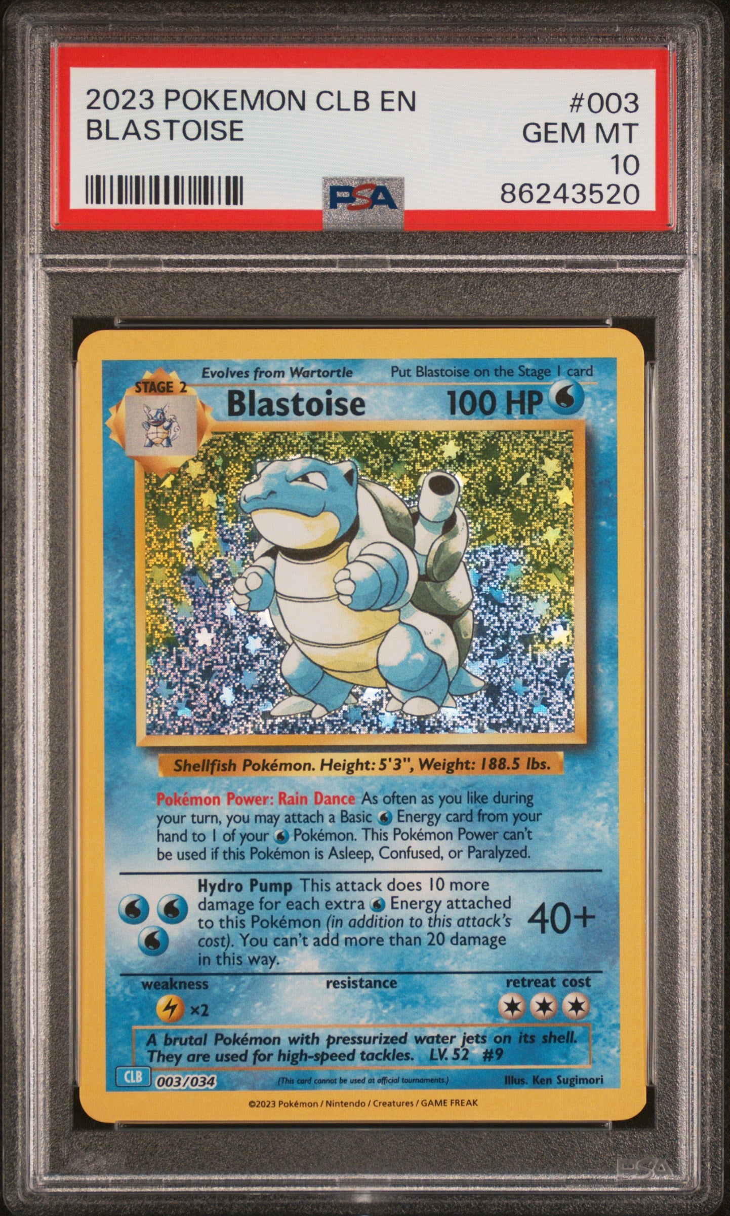 Trading Card Game Classic 003/034 PSA10 #86243520 Blastoise - Holofoil - Classic Collection