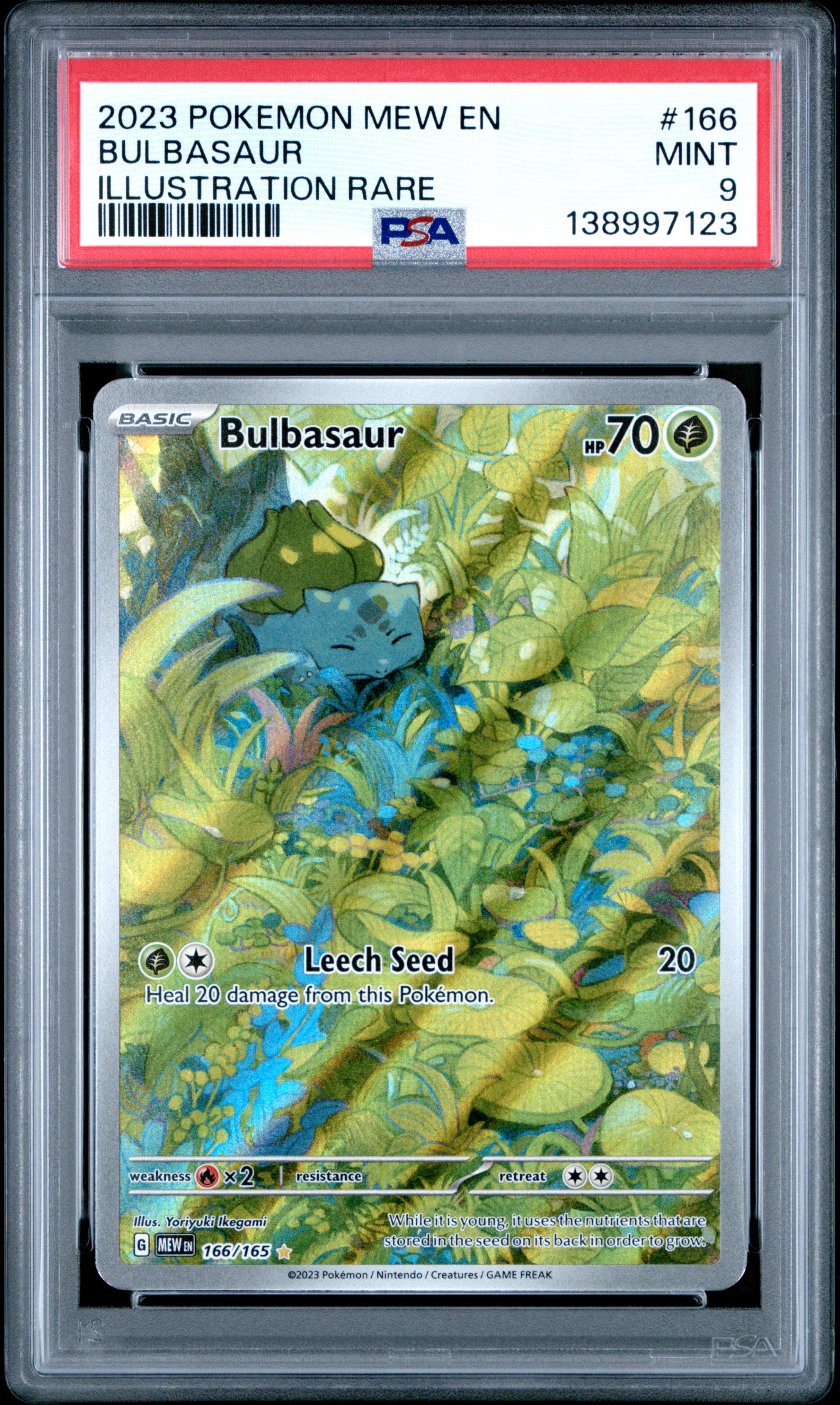 SV Scarlet & Violet 151 166/165 PSA9 #138997123 Bulbasaur - Holofoil - Illustration Rare
