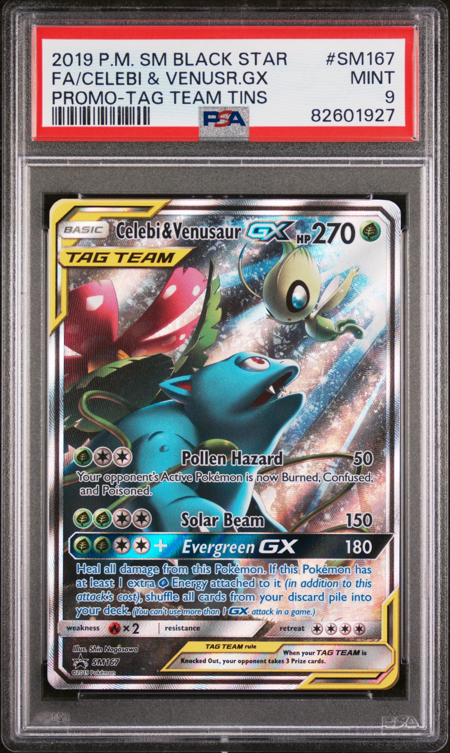 SM Promos SM167 PSA9 #82601927 Celebi & Venusaur GX - Holofoil - Promo