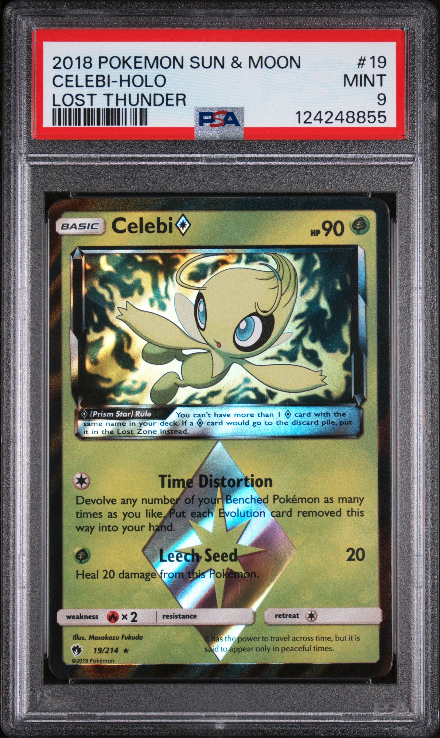 SM Lost Thunder 019/214 PSA9 #124248855 Celebi Prism Star - Holofoil - Prism Rare