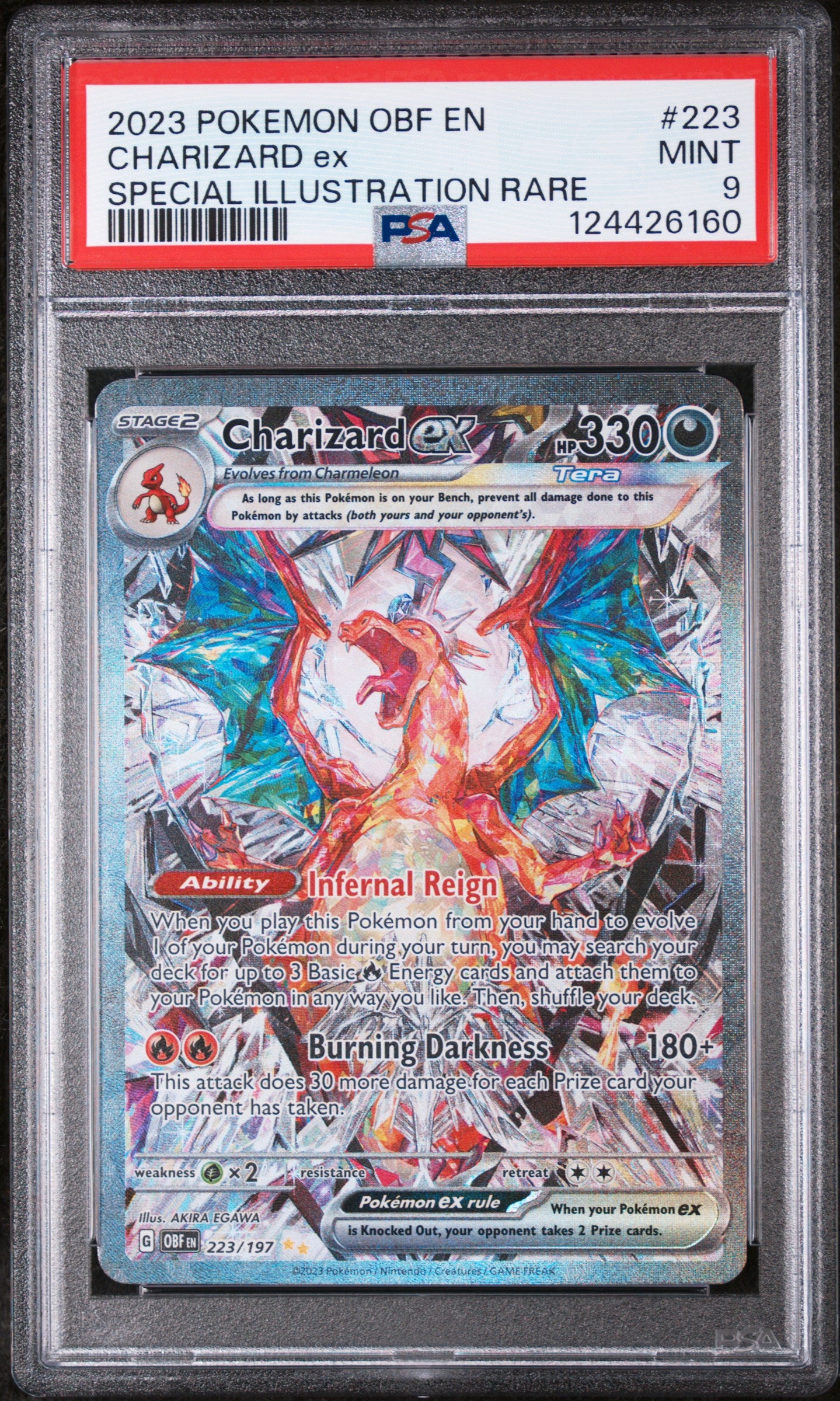 SV03 Obsidian Flames 223/197 PSA9 #124426160 Charizard ex - Holofoil - Special Illustration Rare