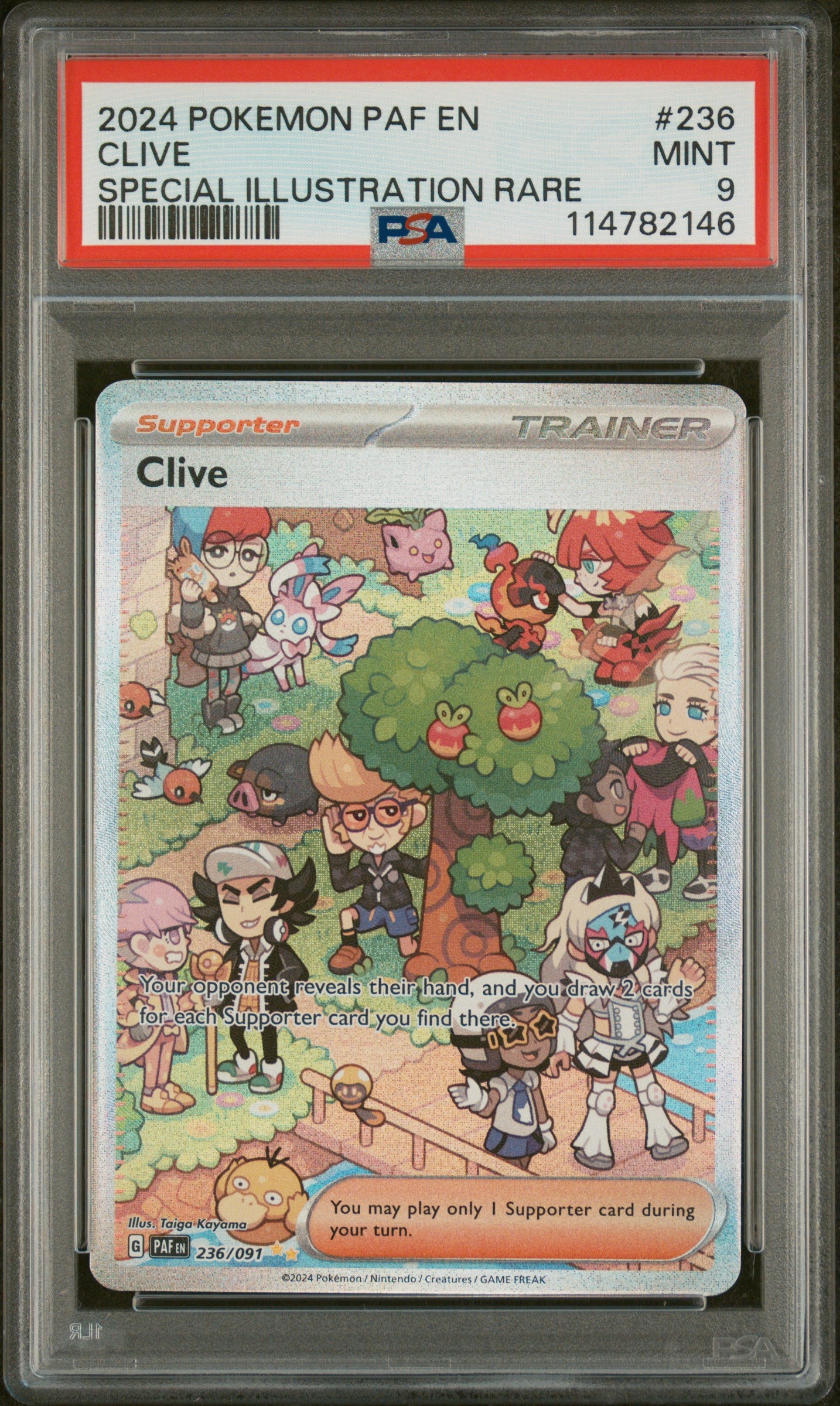 SV Paldean Fates 236/091 PSA9 #114782146 Clive - Holofoil - Special Illustration Rare