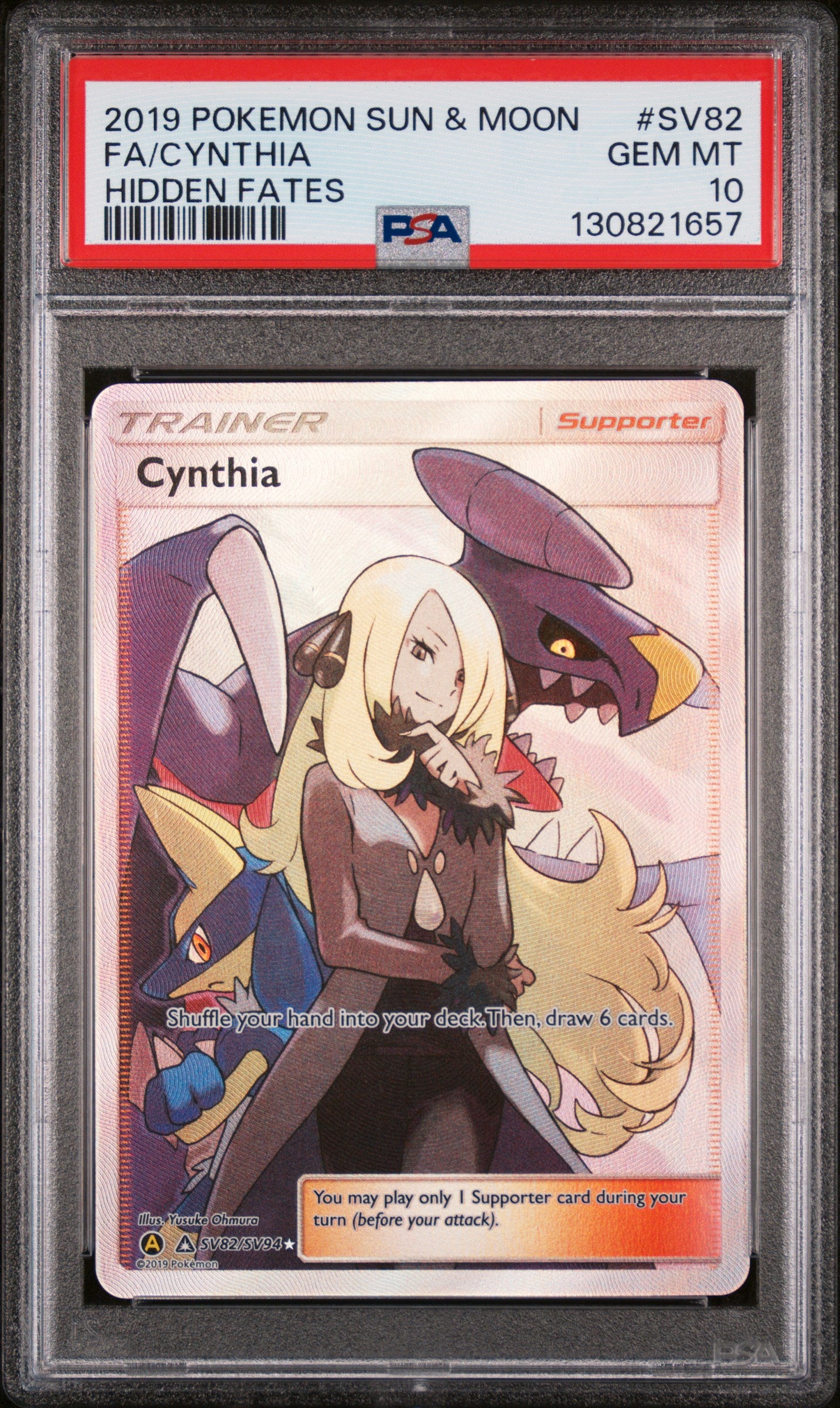 Hidden Fates Shiny Vault SV82/SV94 PSA 10 #130821657 Cynthia - Holofoil - Shiny Holo Rare