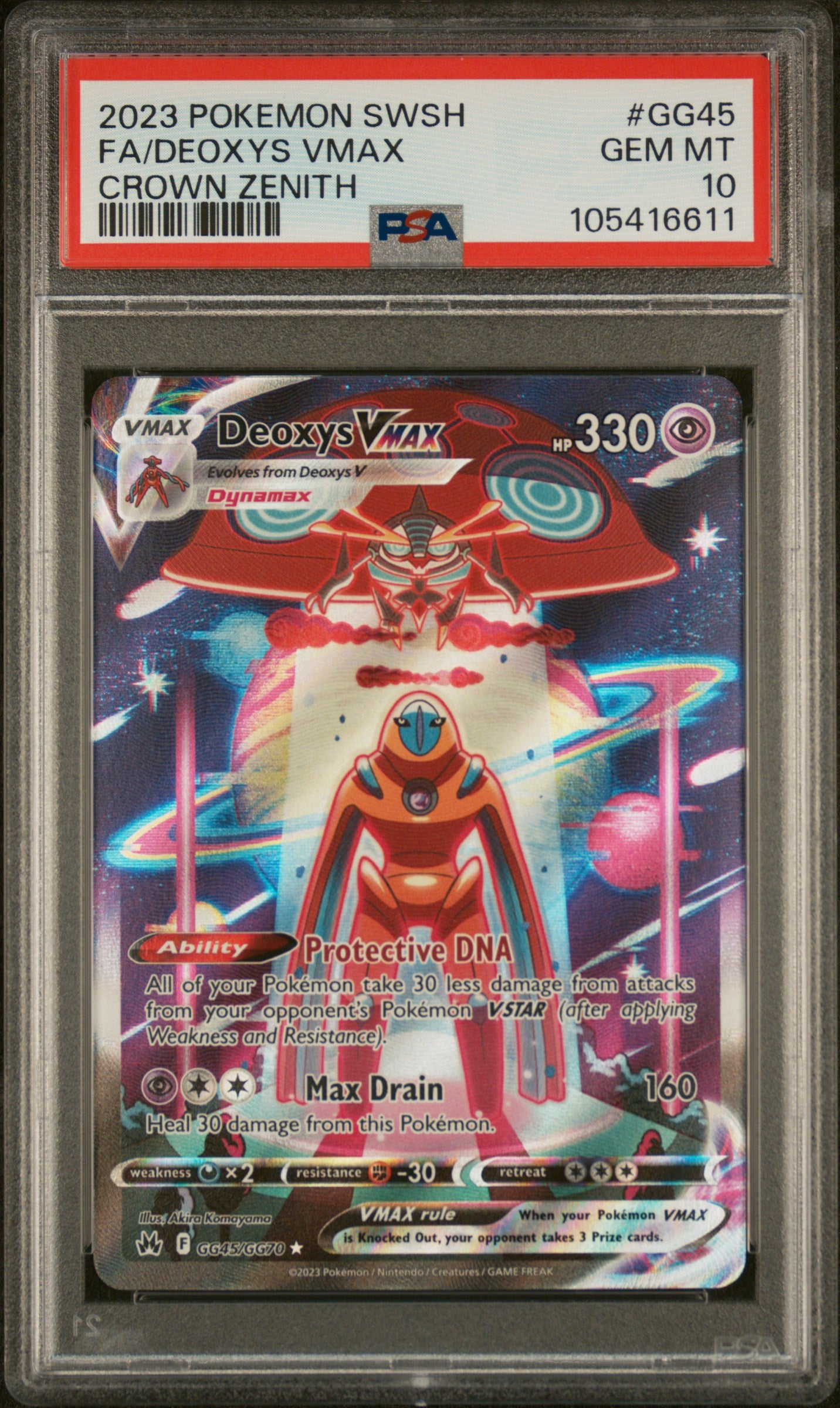 Crown Zenith Galarian Gallery GG45/GG70 PSA 10 ##105416611 Deoxys VMAX - Holofoil - Ultra Rare