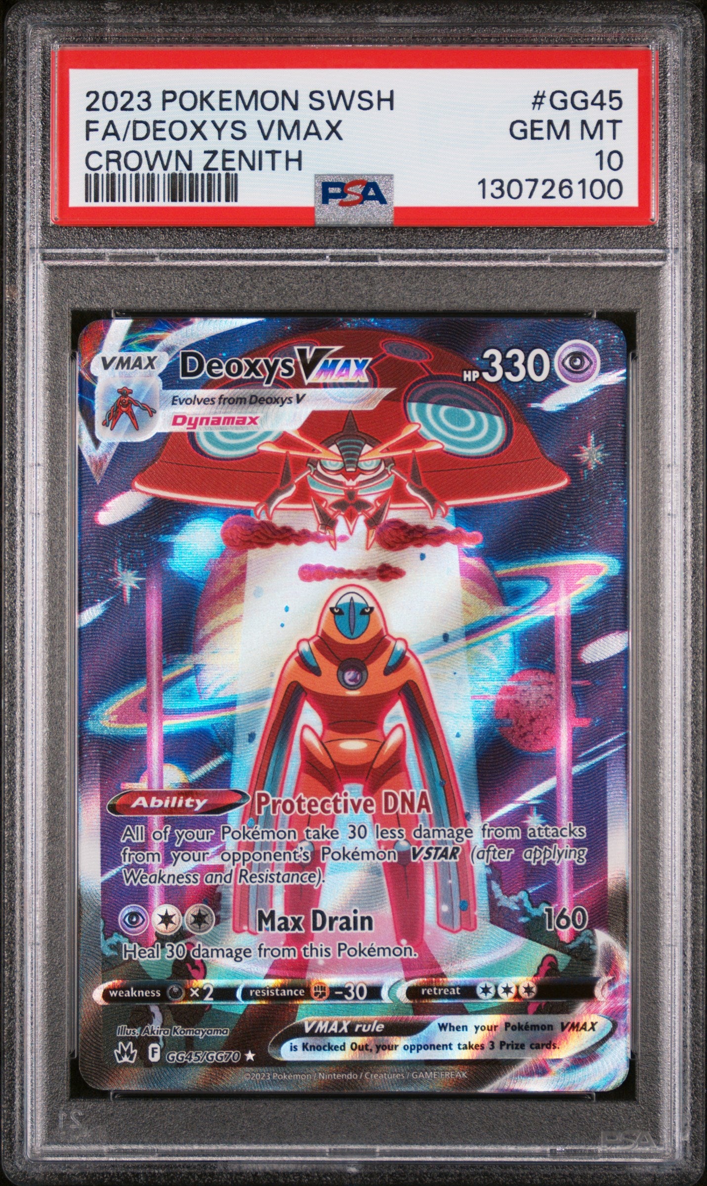 Crown Zenith Galarian Gallery GG45/GG70 PSA 10 #130726100 Deoxys VMAX - Holofoil - Ultra Rare