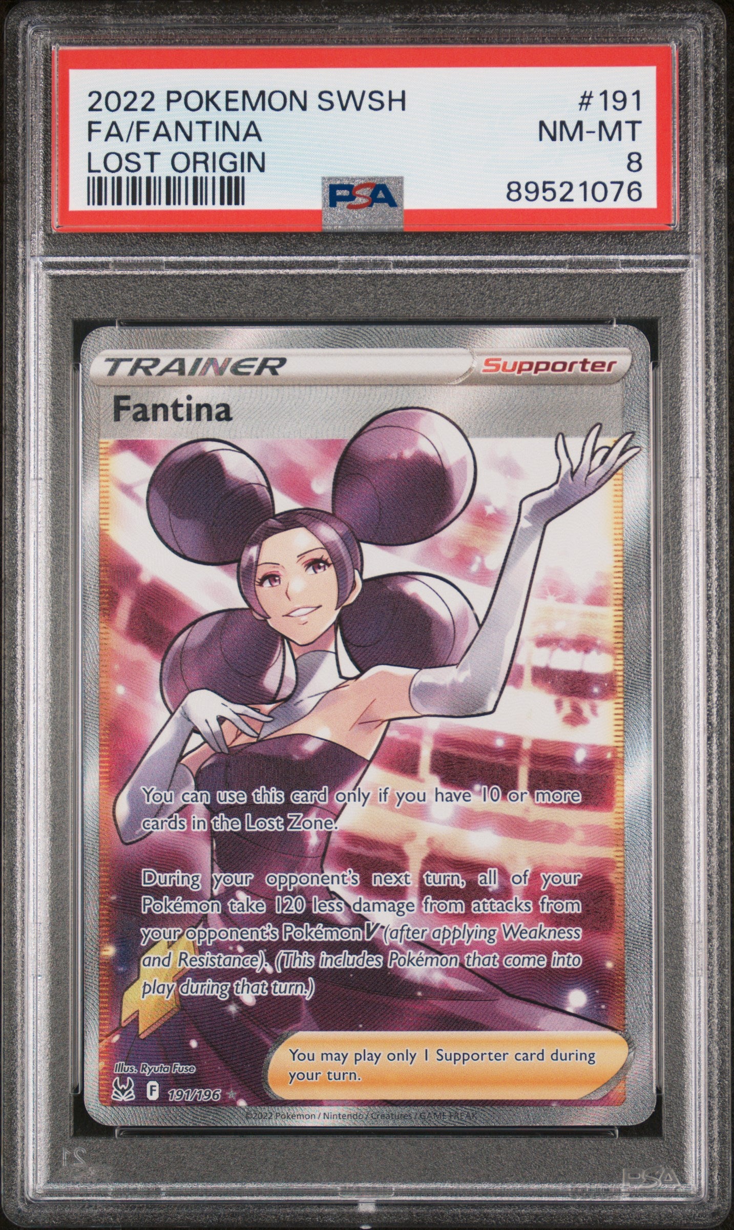 SWSH11 Lost Origin 191/196 PSA8 #89521076 Fantina (Full Art) - Holofoil - Ultra Rare