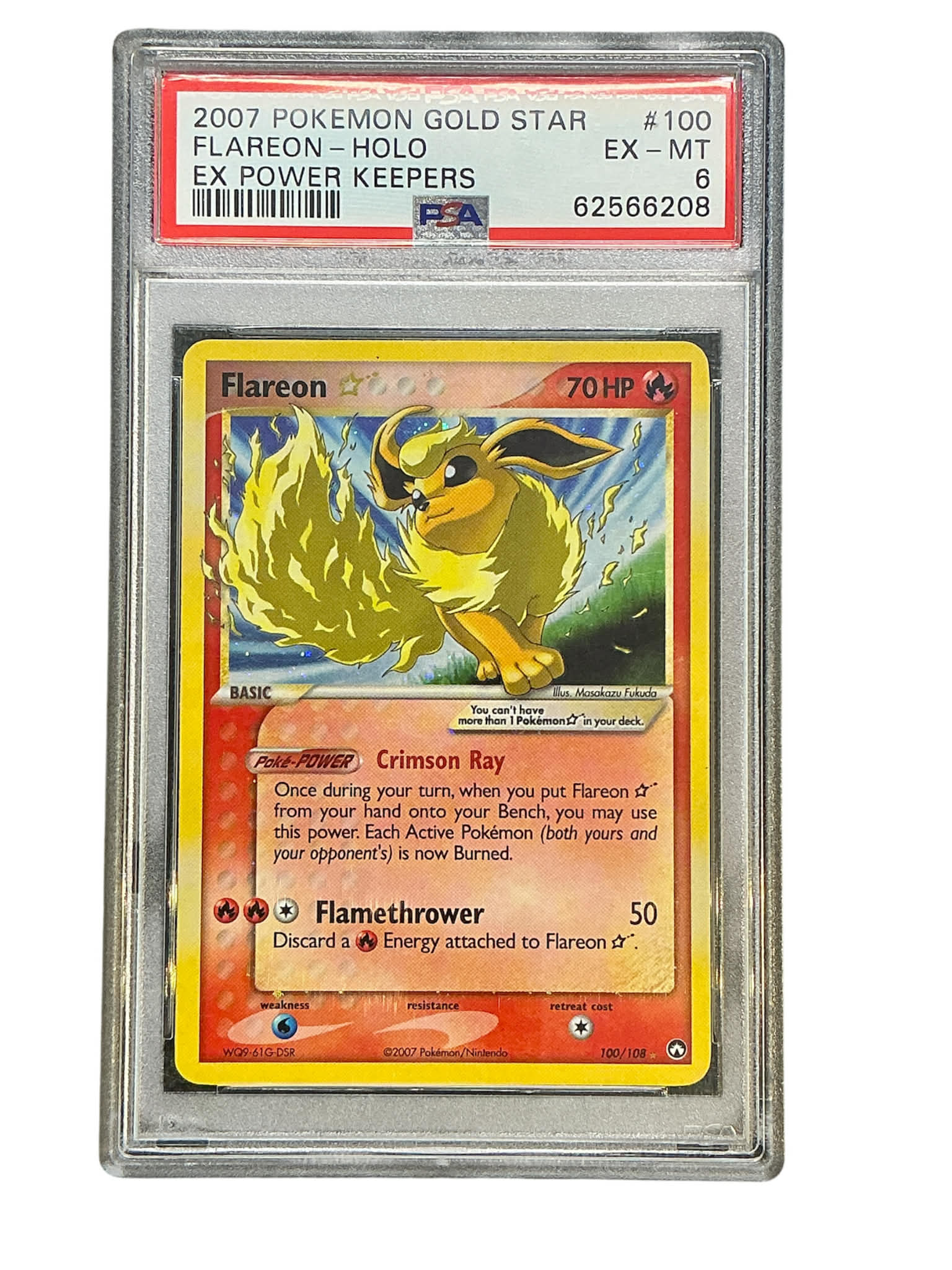 Power Keepers 100 PSA6 #62566208 Flareon Star - Holofoil