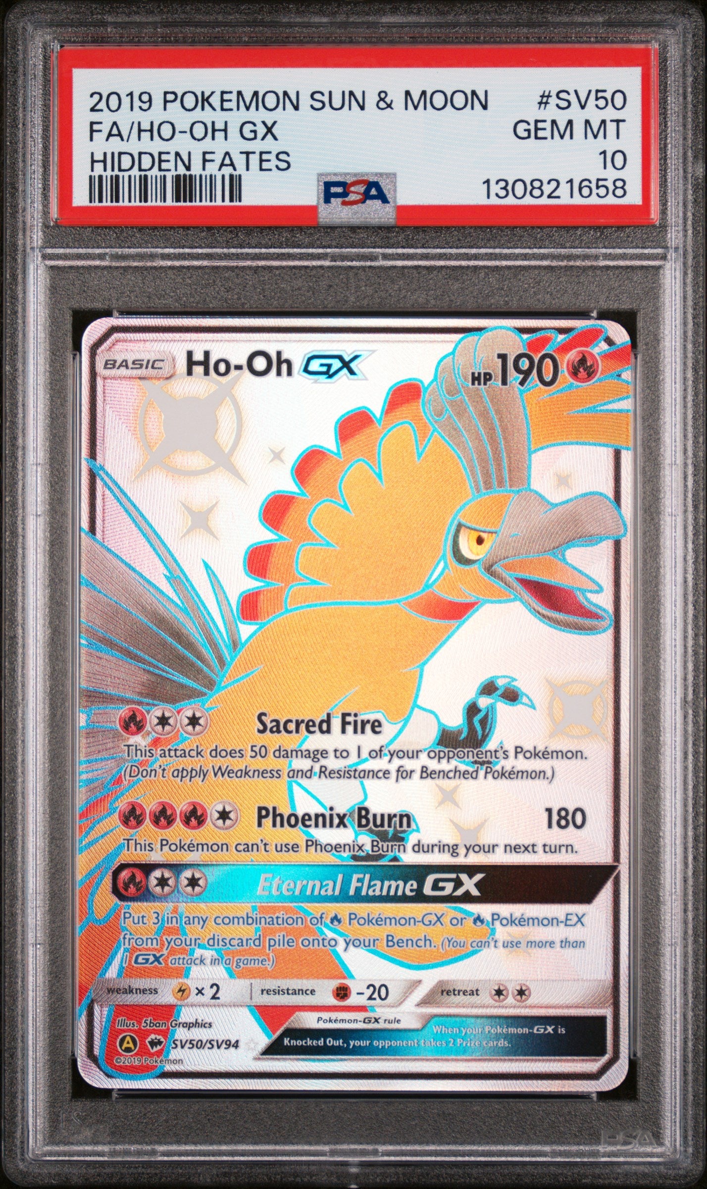 Hidden Fates Shiny Vault SV50/SV94 PSA 10 #130821658 Ho-Oh GX - Holofoil - Shiny Holo Rare