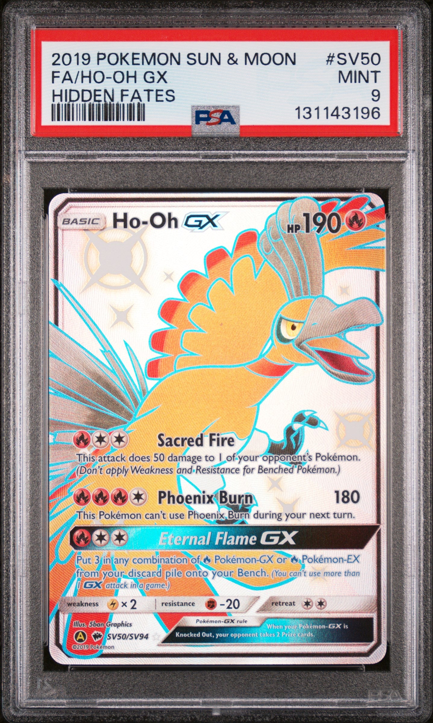 Hidden Fates Shiny Vault SV50/SV94 PSA 9 #131143196 Ho-Oh GX - Holofoil - Shiny Holo Rare