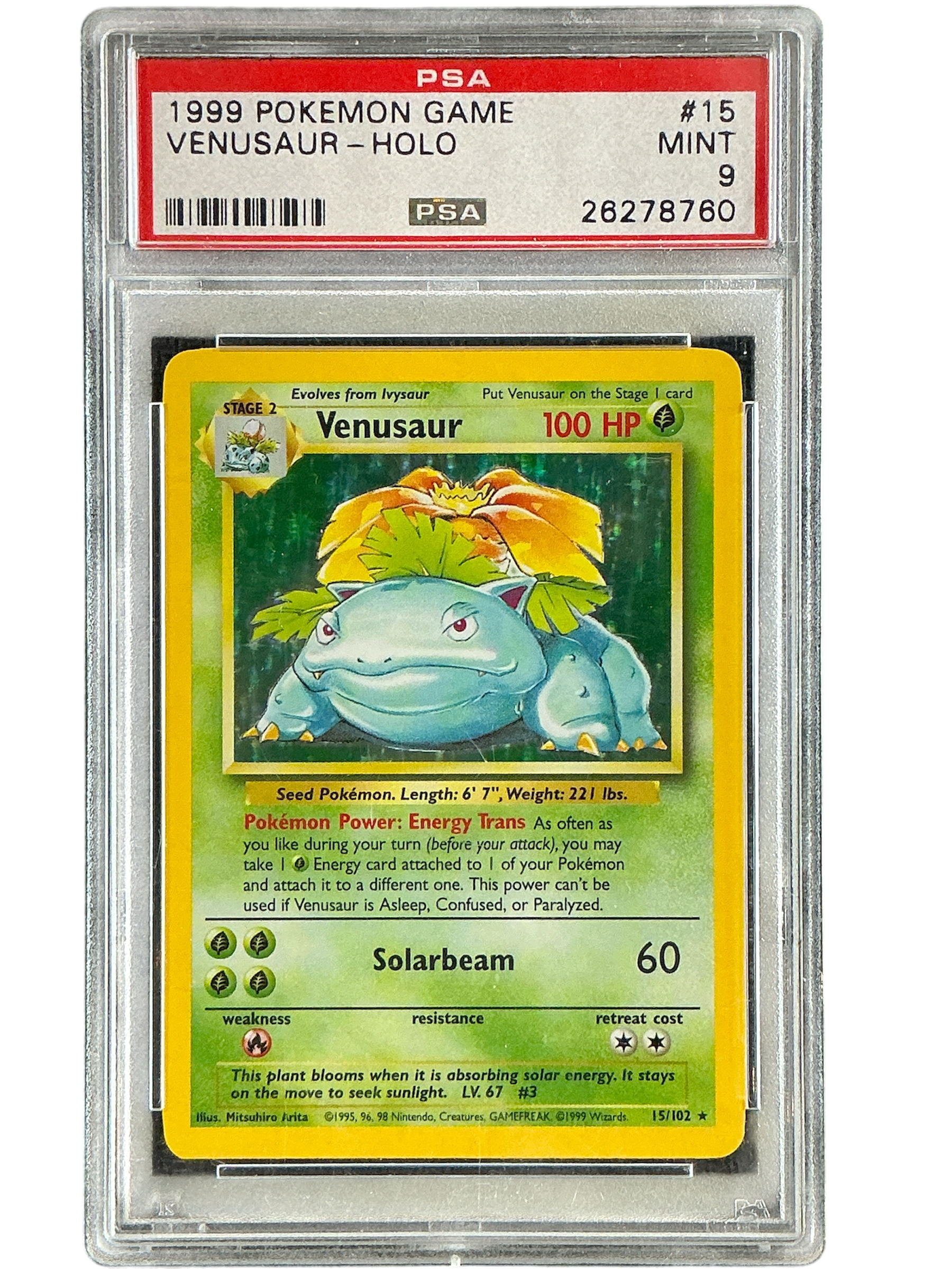 Base Set 015/102 PSA9 #26278760 Venusaur - Holofoil - Holo Rare